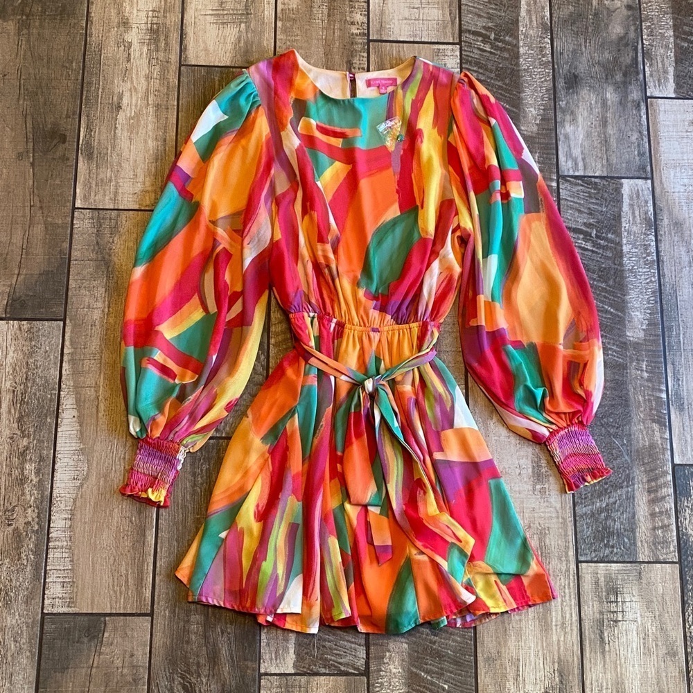 Flying Tomato Colorful Long Sleeve Dress